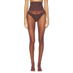 Commando Premier Sheer Tights in Oxblood Large New Womens Nylons Pantyhose
